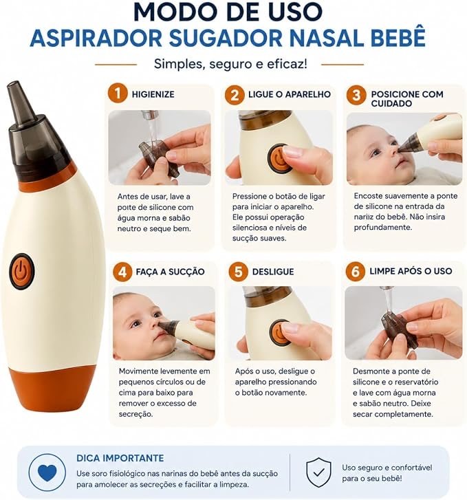 Aspirador em uso